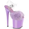Pleaser - FLAMINGO808FUR Sandale à bride à la cheville, Pole dance chaussures - Violet Product image